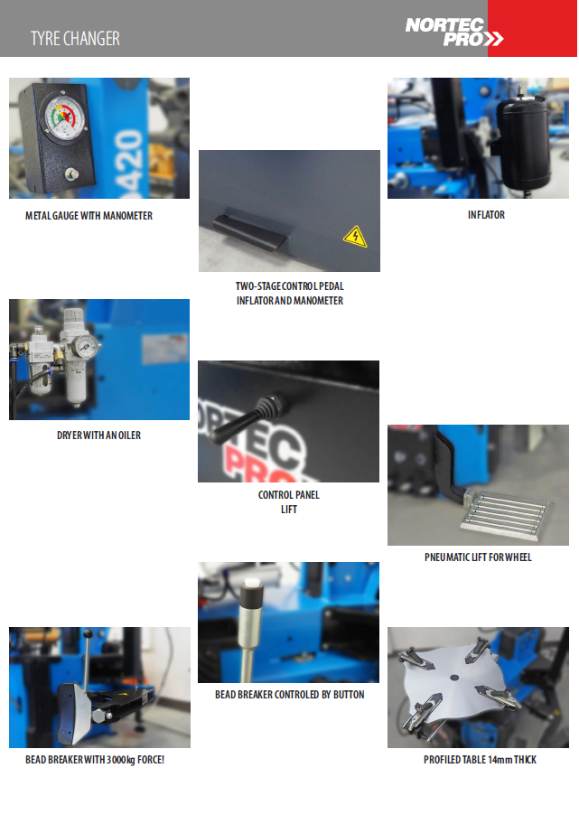Automātiska riteņu montāžas iekārta 30"/2 ātrumi NORTEC PRO MO820N/AL