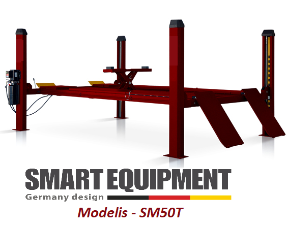 Četru statņu riteņu savirzes regulēšanas pacēlājs SMART EQUIPMENT SM-50T