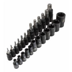 Presētu TORX uzgaļu un E-veida galviņu komplekts, 25 gab. S-H2548T