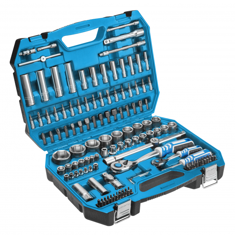 Instrumentu komplekts 1/4''+1/2'' Crv Cr-Mo, 144 daļas HOEGERT HT1R440