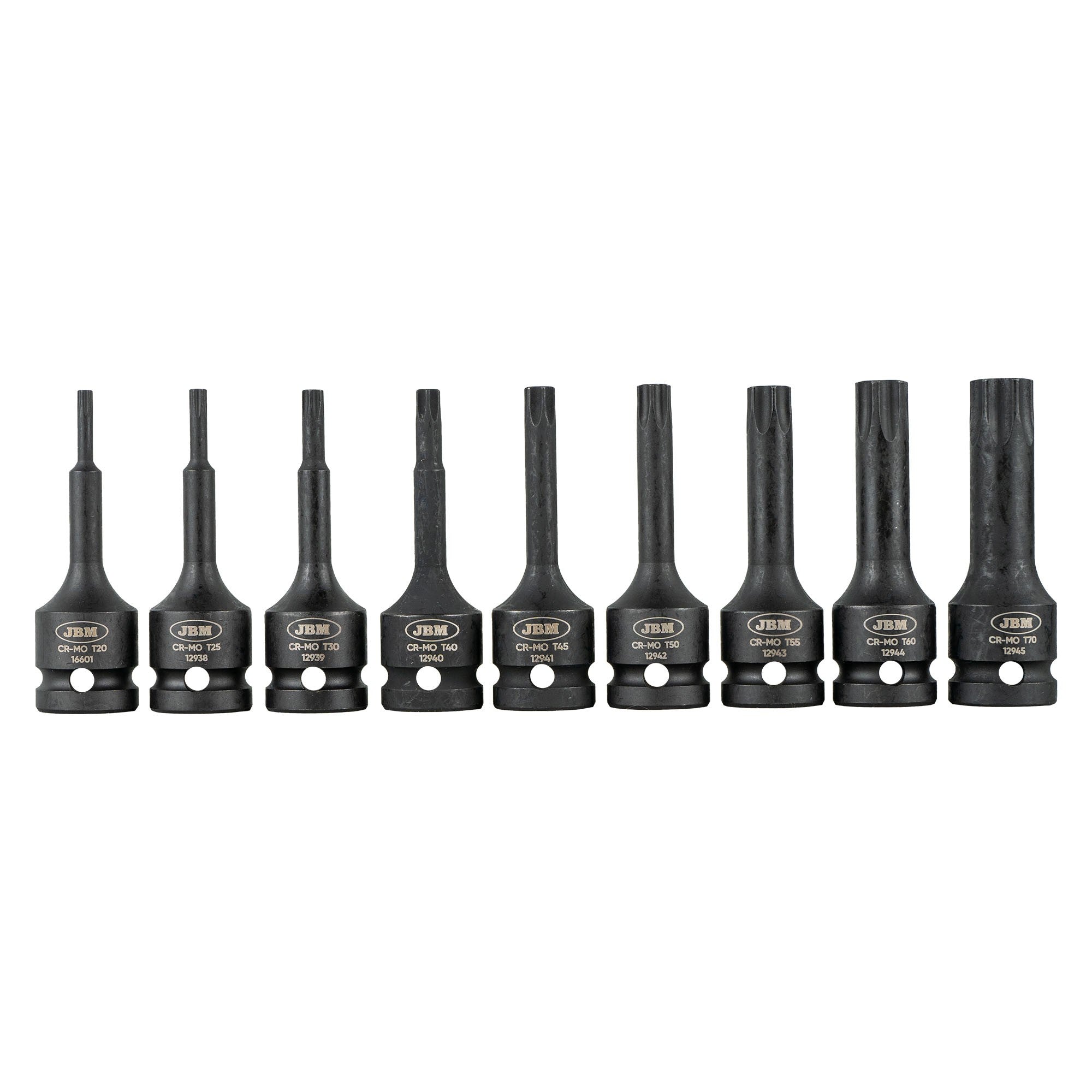 1/2 TORX triecienuzgriežņu komplekts T20-T70 9 gab. 52340