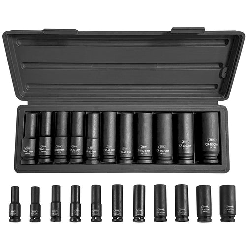 12 punktu triecienuzgriežņu atslēgas 1/2", Cr-Mo, 11 gab. 53744
