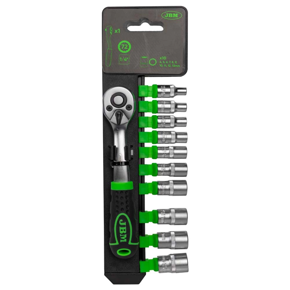 1/4" sprūdrata uzgalis ar sešstūra galviņām (4-13 mm) komplekts 54030