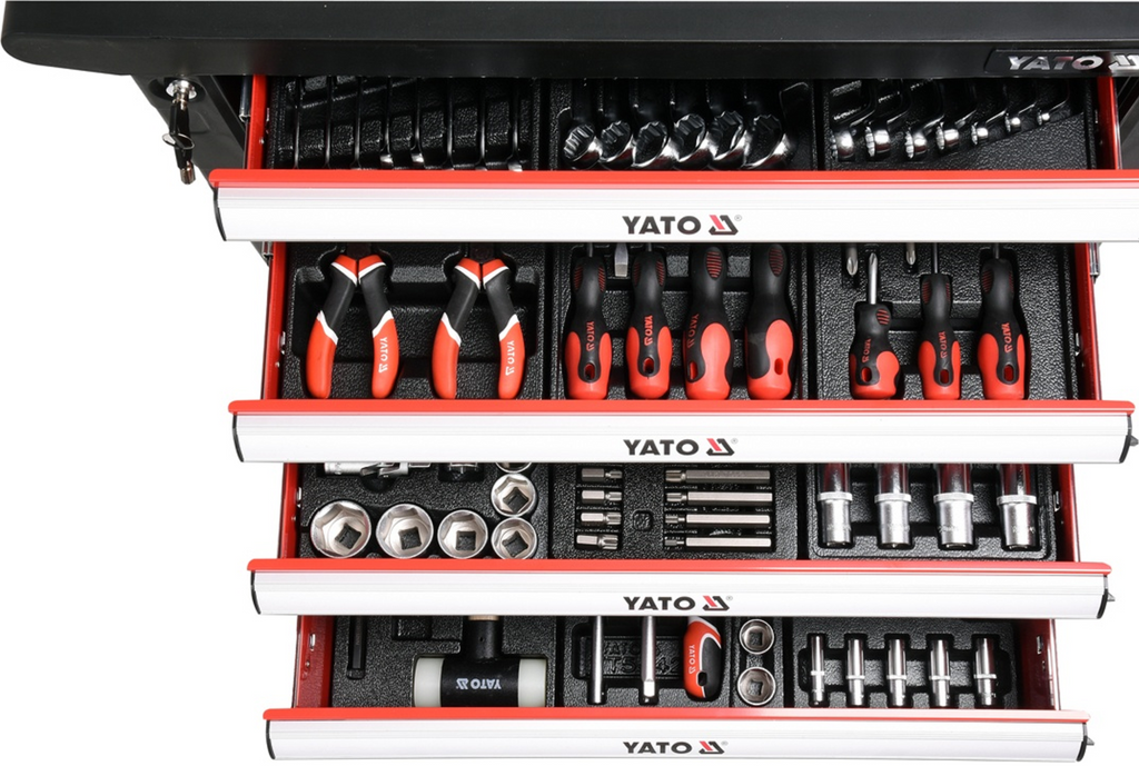 Profesionāls instrumentu skapis ar 177 instrumentiem, 6 atvilktnēm YATO YT-55300