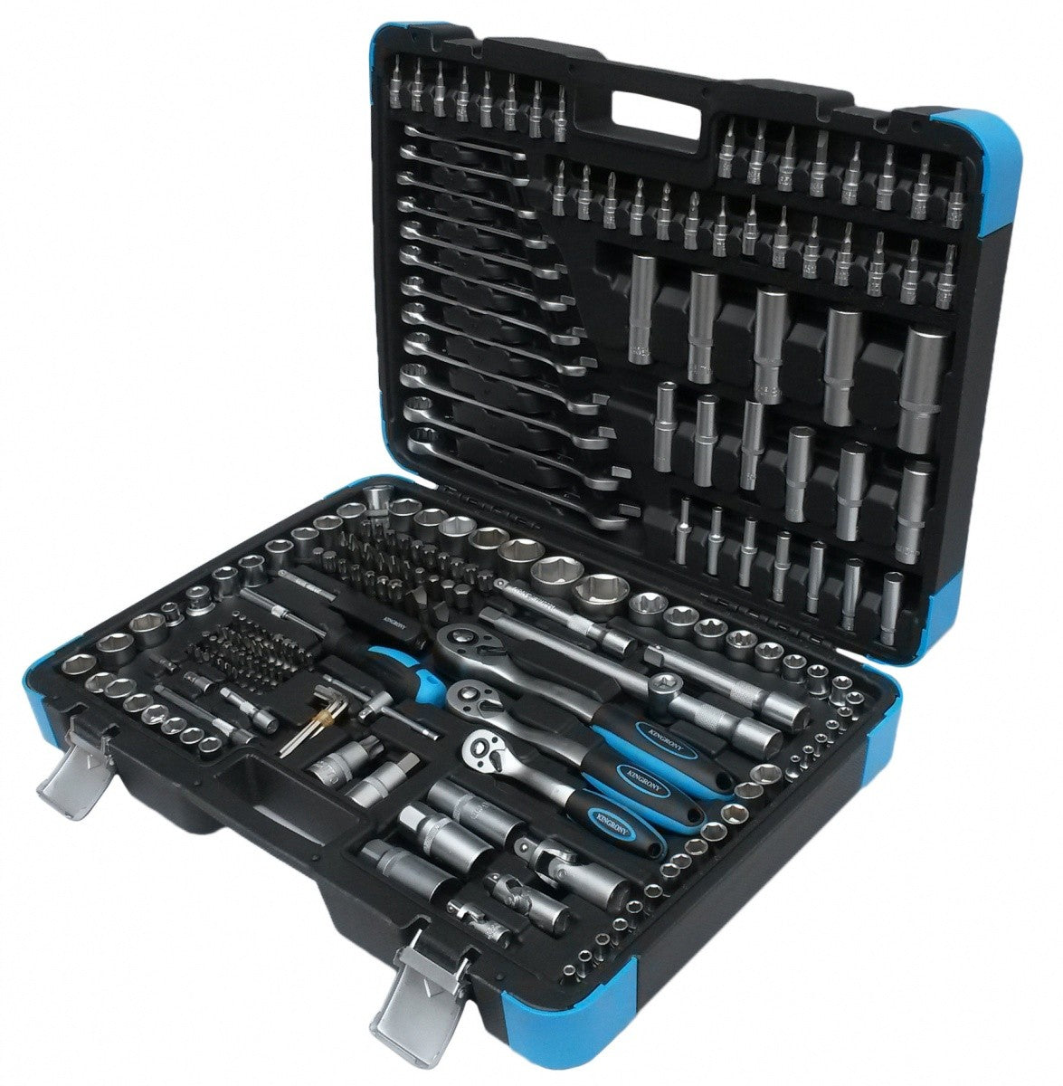 Uzgriežņu atslēgu un muciņu komplekts, 216 gab., 1/4" + 3/8" + 1/2" KR121216B