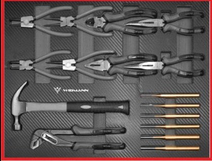 WIDMANN instrumentu ratiņi – 7 atvilktnes ar 7 komplektiem, 281 gab. WM-ST-7BK