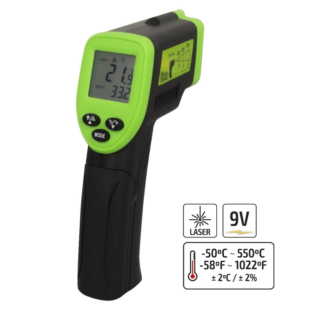 Lāzera termometrs -50ºC - 550ºC 52162
