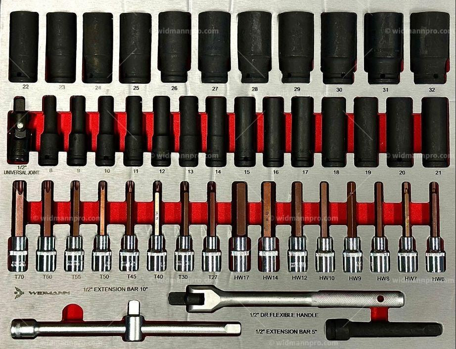 WIDMANN PRO - instrumentu ratiņi ar 7 atvilktnēm un 7 pilniem 241 gab. TP8-BK