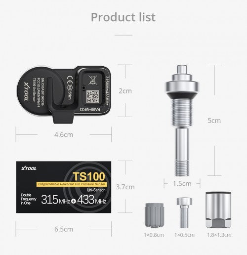 Universāls TPMS 2 frekvenču vārsts/sensors