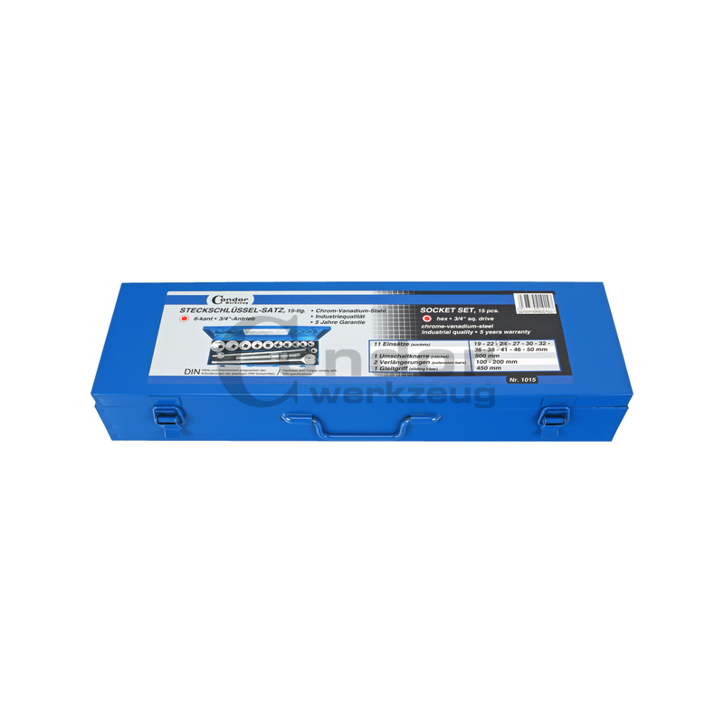 Profi instrumentu komplekts 3/4 "sešstūra" 19-50mm 15 gab.
