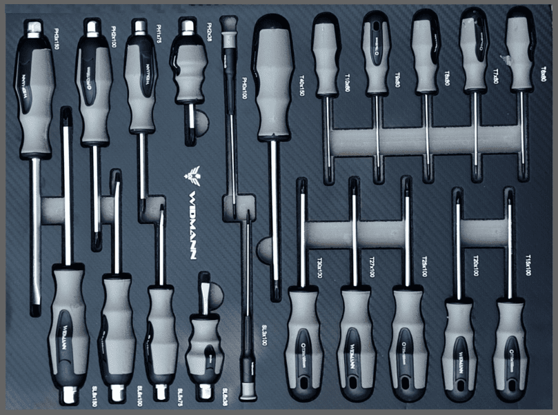 WIDMANN instrumentu ratiņi – 7 atvilktnes ar 7 komplektiem, 272 gab. WM-MS7