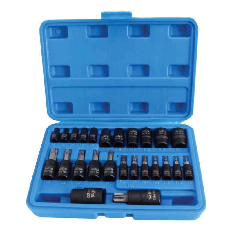 Presētu TORX uzgaļu un E-veida galviņu komplekts, 25 gab. S-H2548T