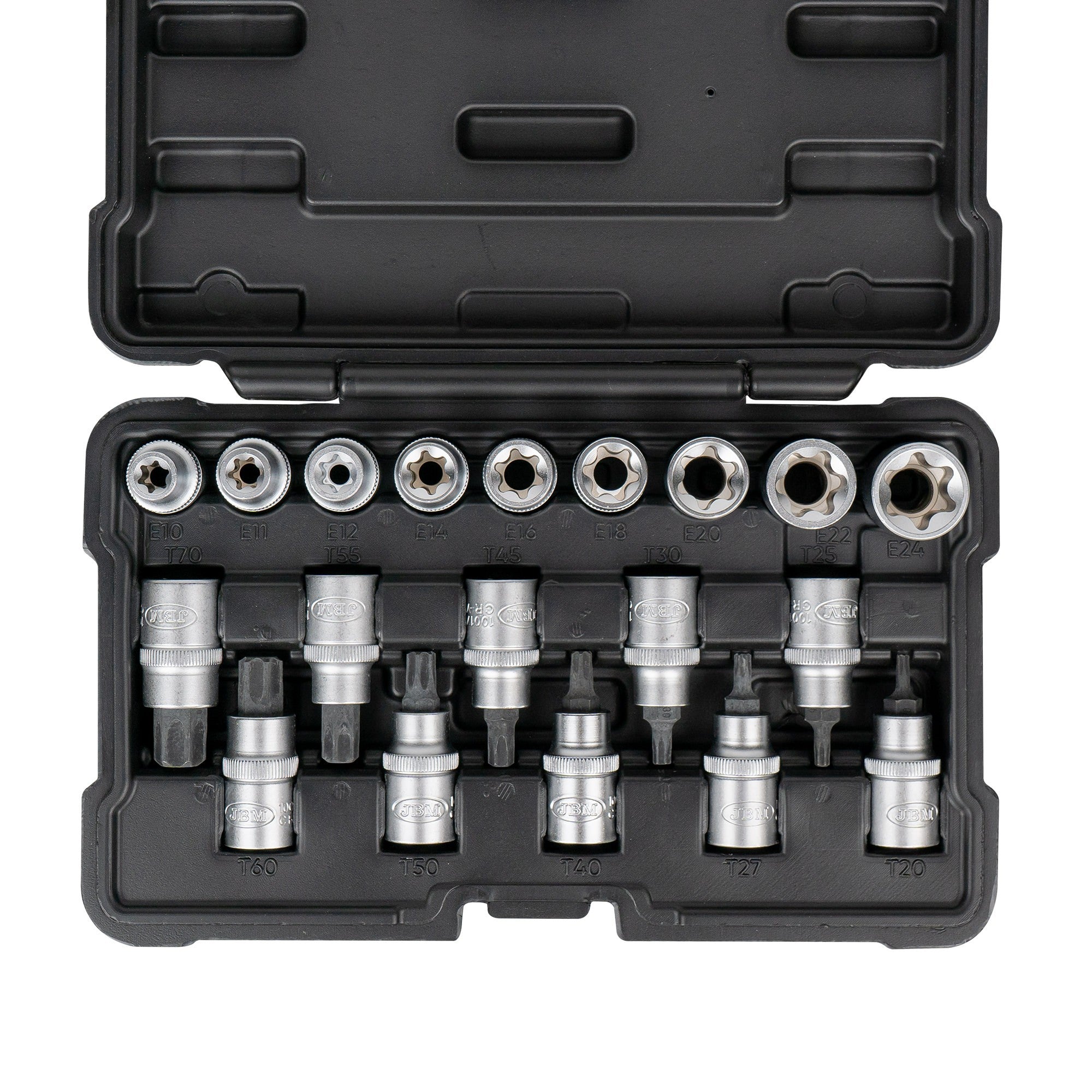 Presētu TORX uzgaļu un E-veida galviņu komplekts JBM 54266