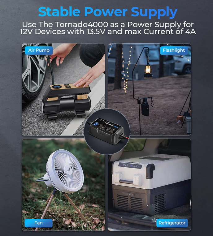 Tornado4000 viedais akumulatora lādētājs 6V / 12V, 4A