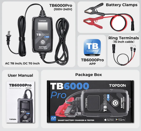 TB6000Pro viedais akumulatora lādētājs un testeris