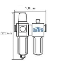 Gaisa plūsmas regulators ar filtru un smērvielu 1/2" S-817S