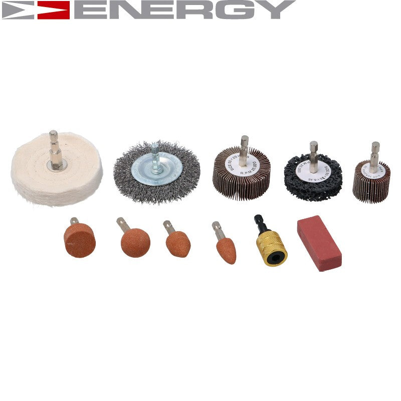 NE00781 Tīrīšanas un pulēšanas birste un abrazīvo akmeņu komplekts urbjmašīnai (sešstūra kāts)