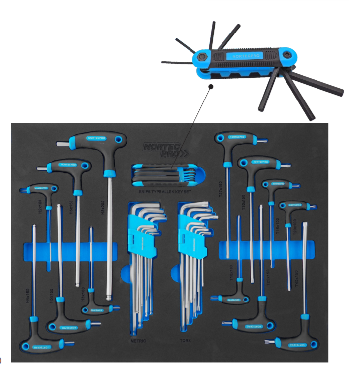 NORTEC PRO WN279 - Instrumentu ratiņi ar 7 atvilktnēm un 5 pilniem 279 gab.