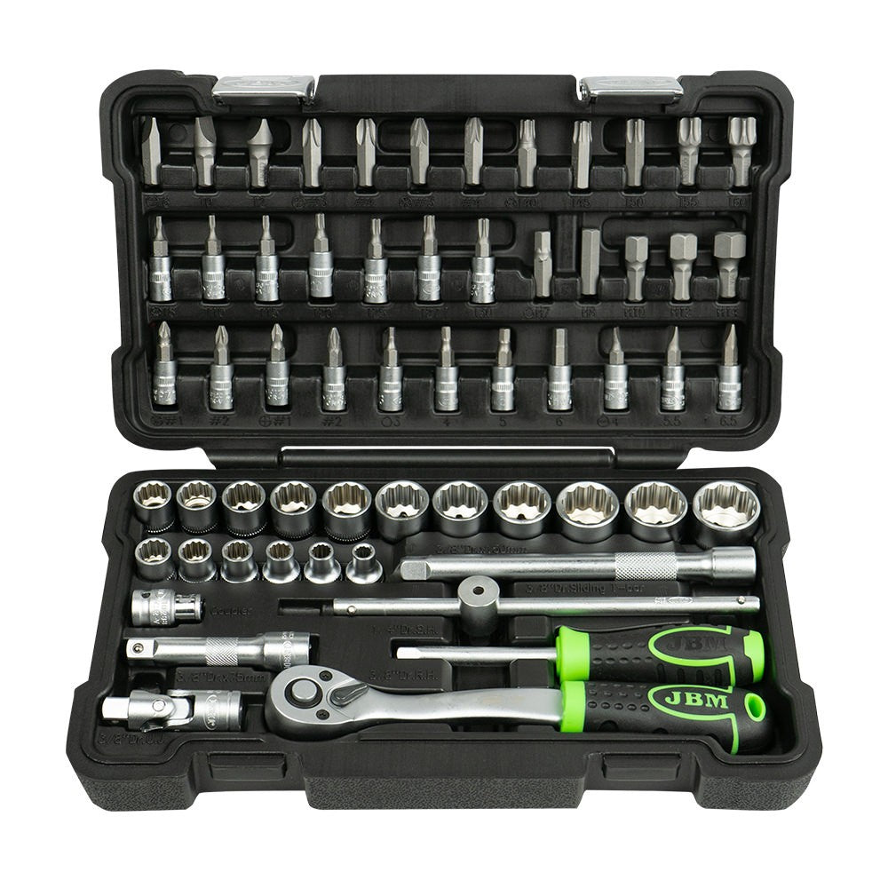 54168 59 daļu 3/8 collu 12 rievu uzgaļu komplekts