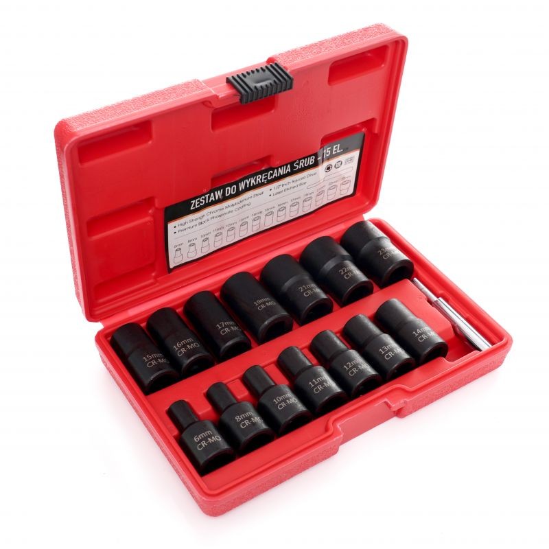 Uzgaļu komplekts bojātām skrūvēm 1/2" - 15 gab. KD11793