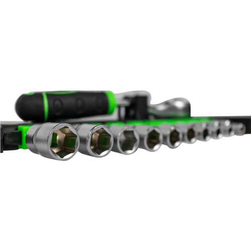 1/4" sprūdrata uzgalis ar daudzfunkcionālu (12 punktu) uzgaļu komplektu (4-13 mm) 54031