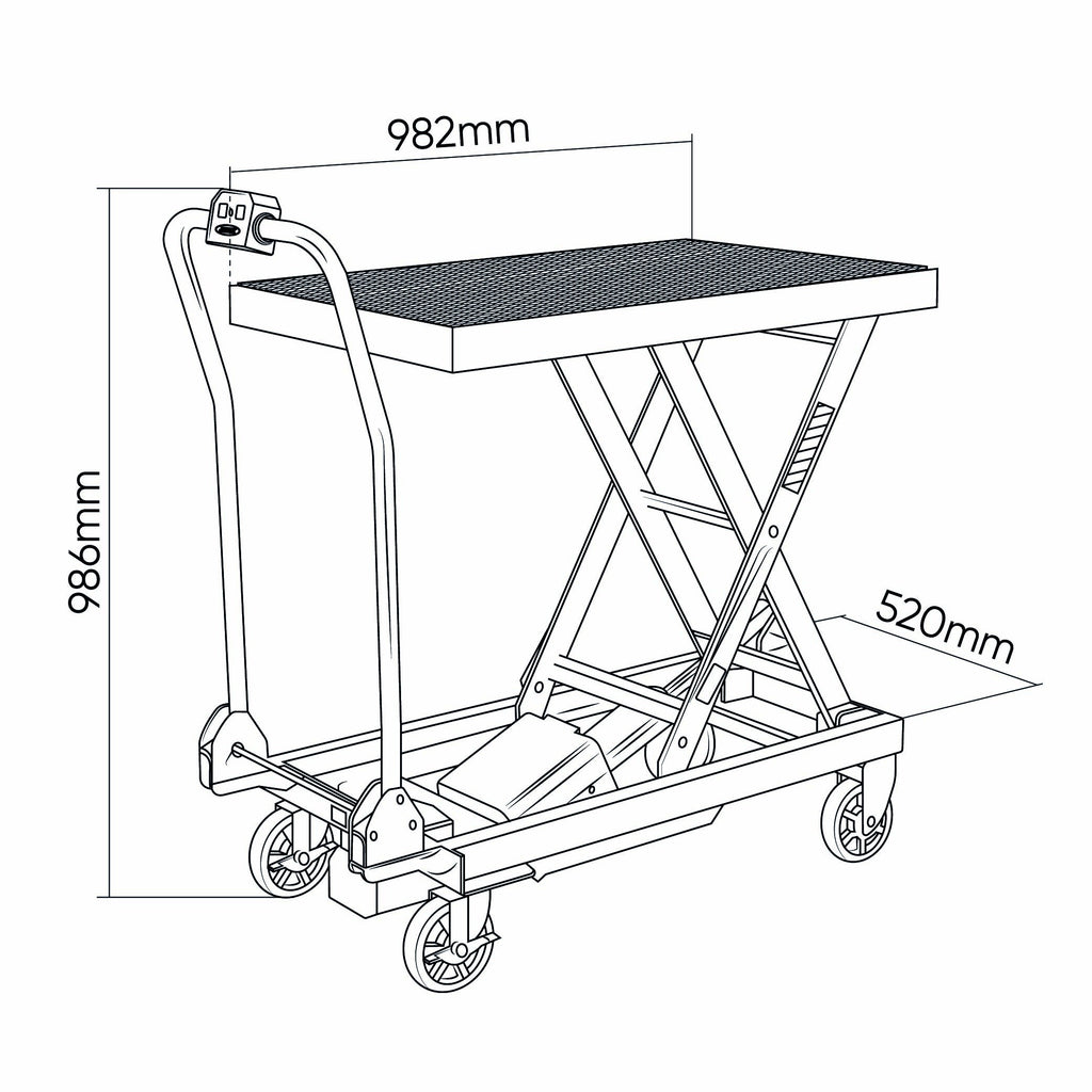 Akumuliatorinis hidraulinis kėlimo stalas 500 kg 60072