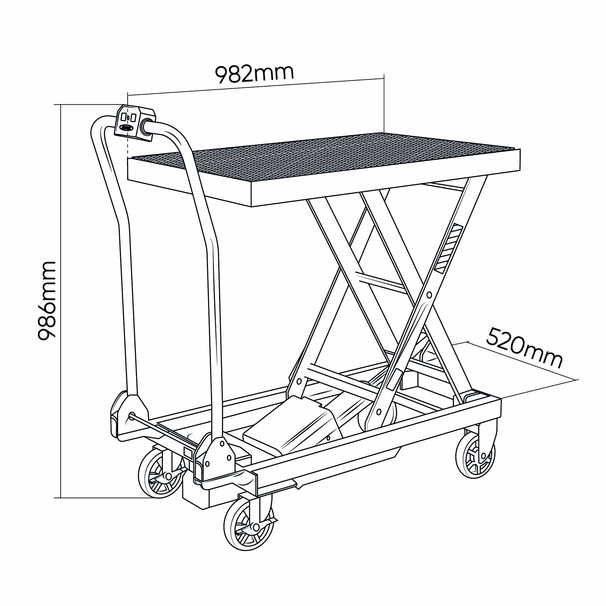 Akumuliatorinis hidraulinis kėlimo stalas 500 kg 60072