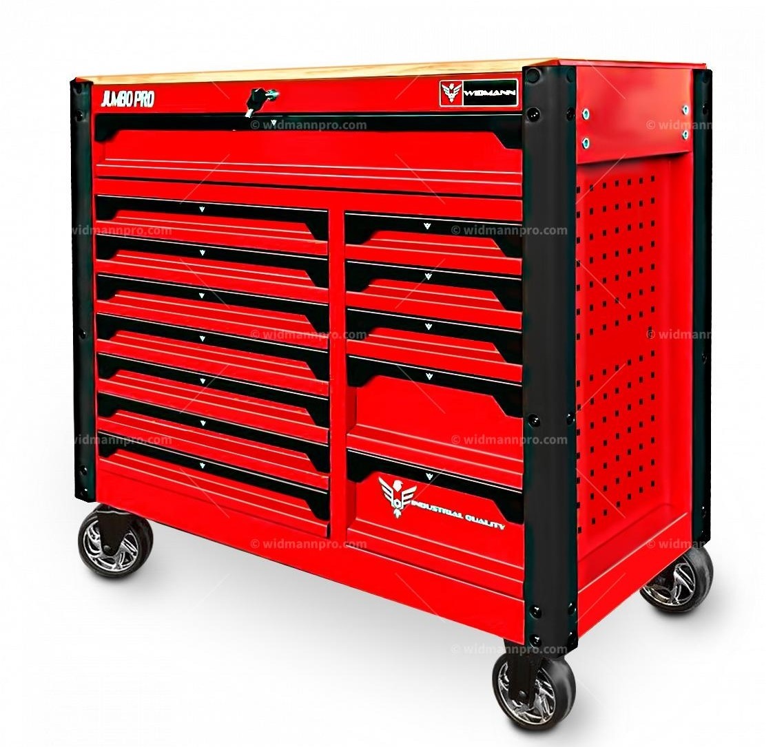 WIDMANN JUMBO PRO - instrumentu ratiņi ar 13 atvilktnēm un 11 pilniem 471 gab.