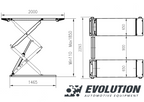 EVO-S35ON šķērveida pacēlājs ar augšējo daļu, versija 3.0T