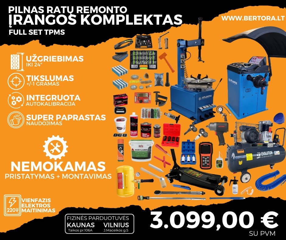 Pilns riteņu remonta aprīkojuma komplekts PILNS TPMS KOMPLEKTS