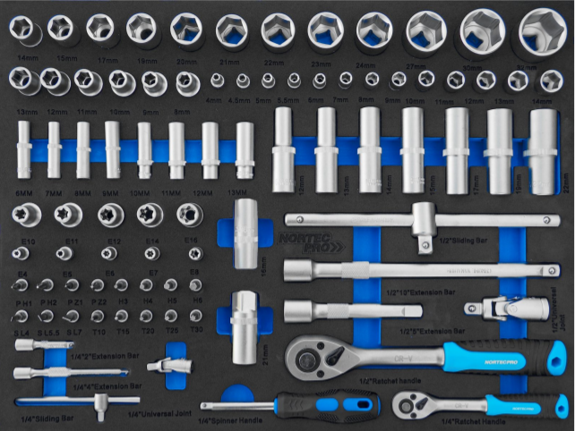 NORTEC PRO WN279 - Instrumentu ratiņi ar 7 atvilktnēm un 5 pilniem 279 gab.