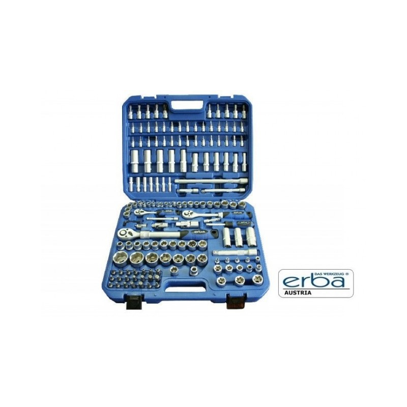 Instrumentu komplekts 1/4+3/8+1/2, 155 daļas