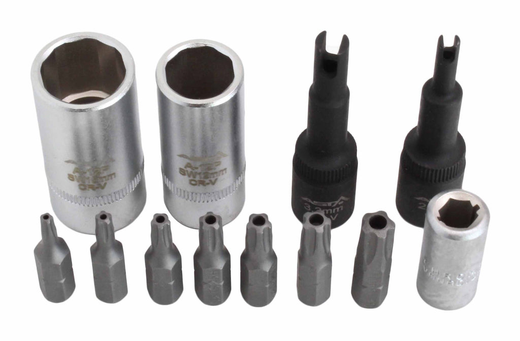 TORX TS uzgaļu un galviņu komplekts gaisa kondicionēšanas sistēmu remonta darbiem A-12P