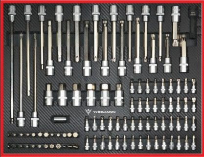 WIDMANN instrumentu ratiņi – 7 atvilktnes ar 7 komplektiem, 281 gab. WM-ST-7BK