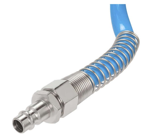 Pneimatiskā spirālveida šļūtene ar uzgaļiem 12x8mm 5m 05-01-43