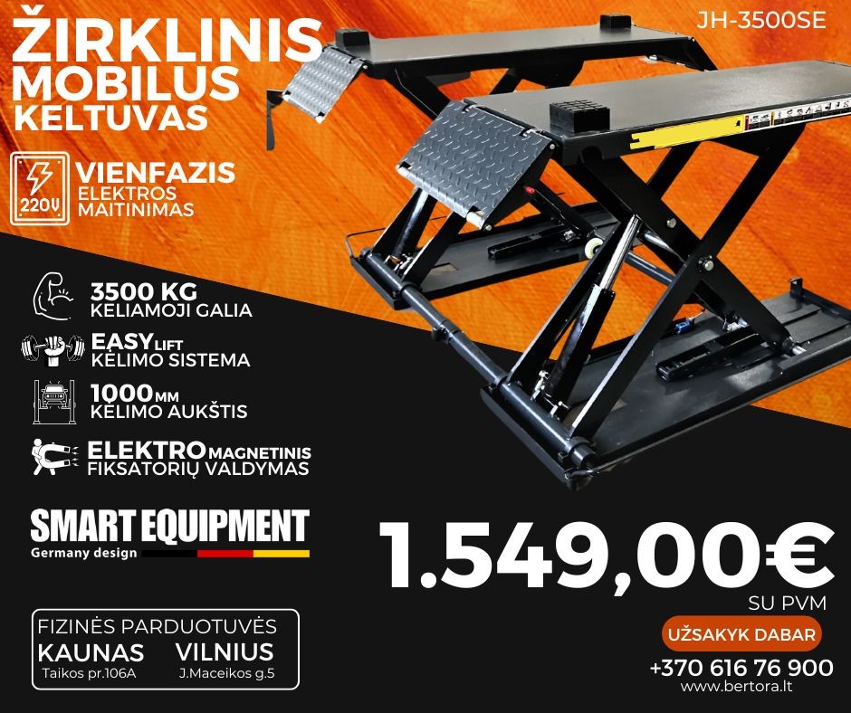 Mobilais šķērveida pacēlājs JH-3500SE AUTOMĀTISKĀS FIKSĒŠANAS IERĪCES