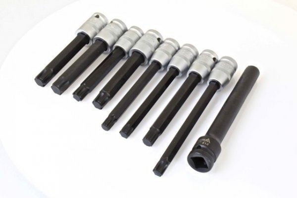 Smūginių įpresuotų E-TORX/RIBĖ antgalių komplektas A-SC9HS