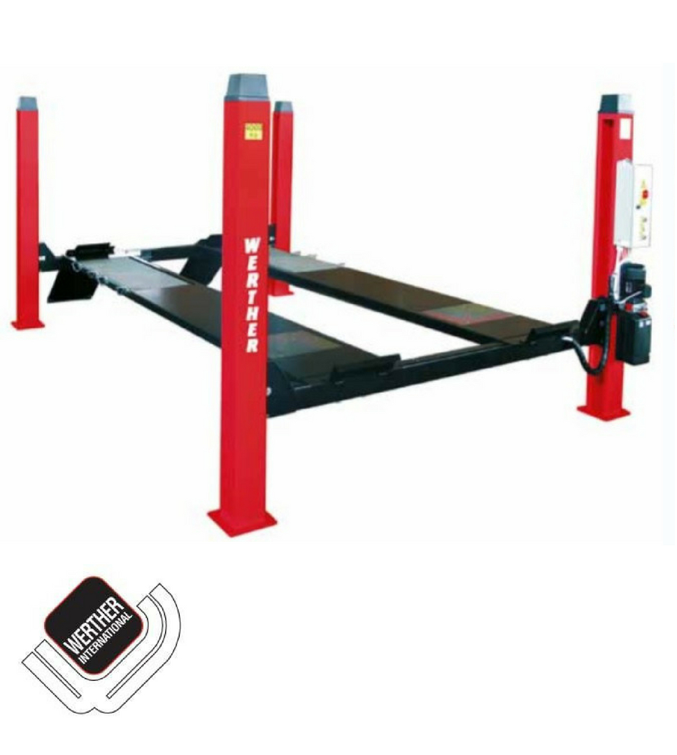 4 statņu pacēlājs 4000 kg riteņu savirzei WERTHER/400V