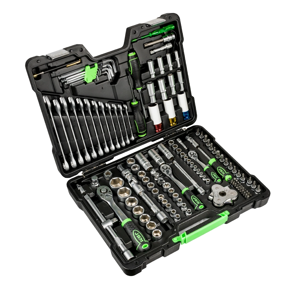 Instrumentu komplekts 1/2"+3/8"+1/4" + uzgriežņu atslēgas 132 gab. 54082