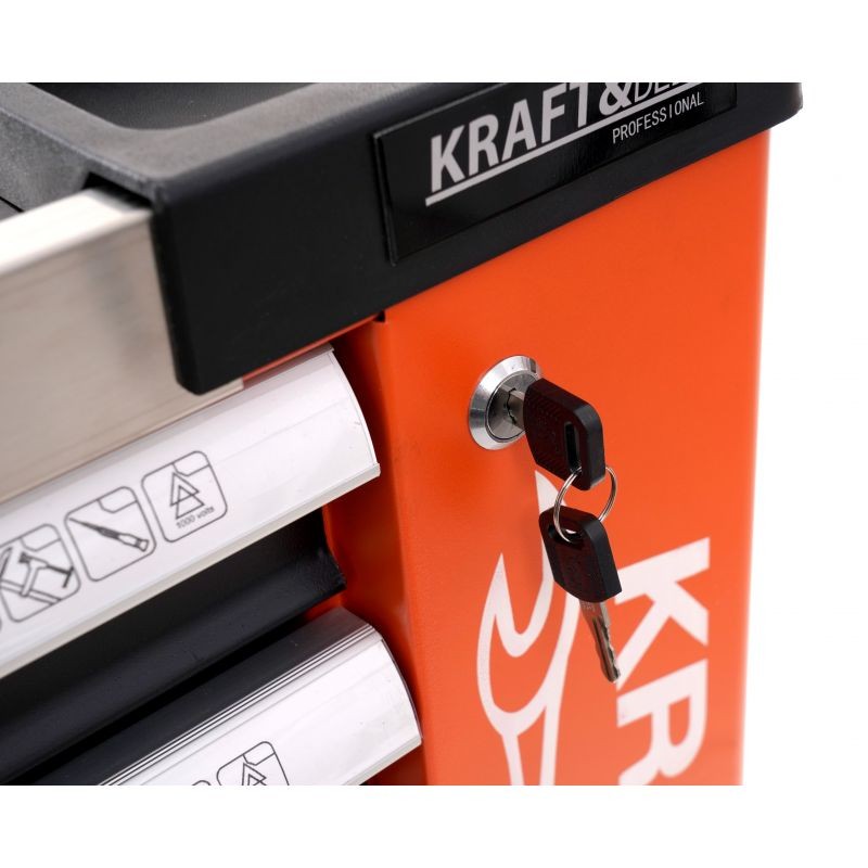 KRAFT&DELE - instrumentu ratiņi ar 7 atvilktnēm un 6 pilniem 258 gab. KD1067