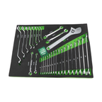 Ratiņu skapis ar 7 atvilktnēm, CL713017 ar instrumentu komplekta paliktņiem (330 gab.), 5 komplekti