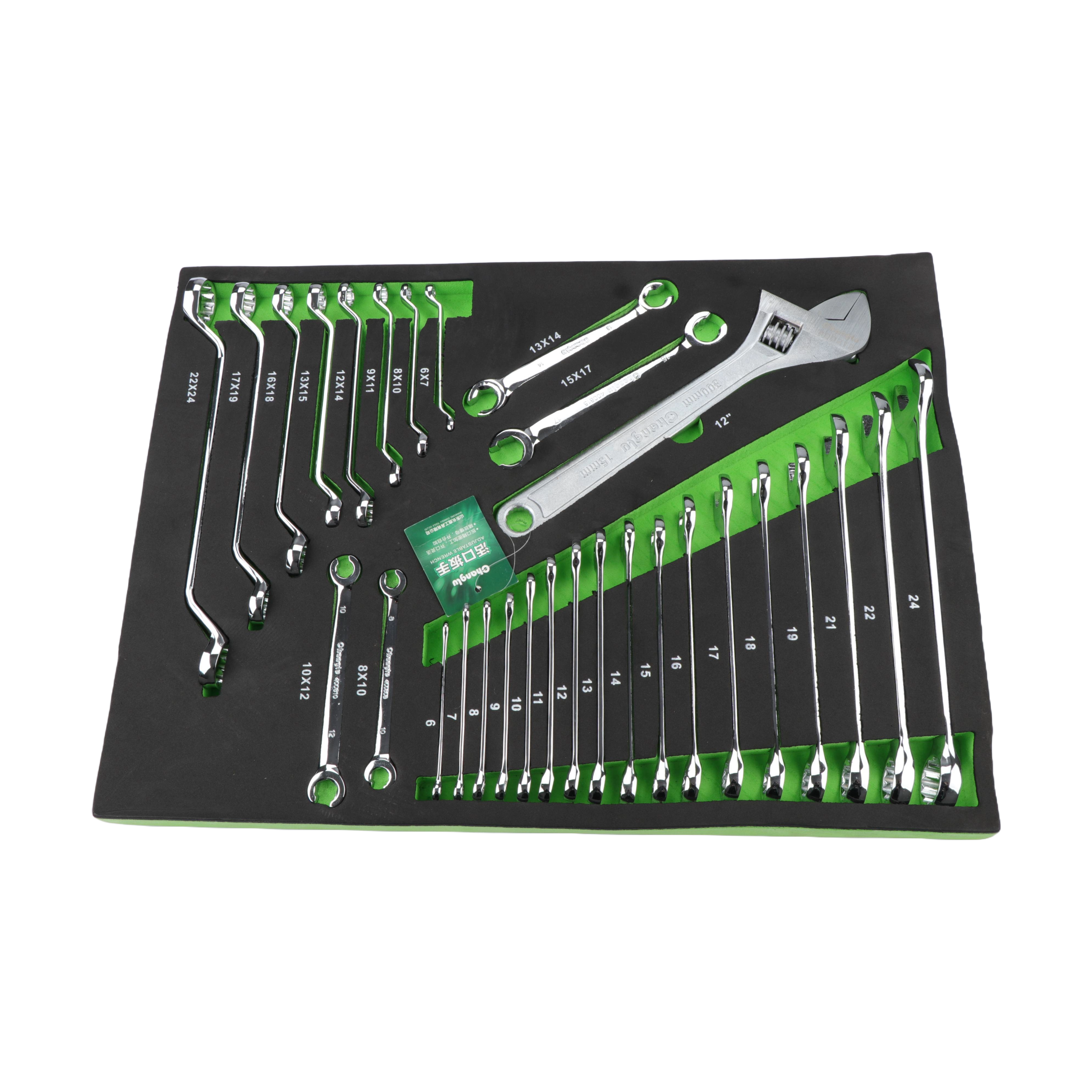 Ratiņu skapis ar 7 atvilktnēm, CL713017 ar instrumentu komplekta paliktņiem (330 gab.), 5 komplekti