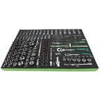Ratiņu skapis ar 7 atvilktnēm, CL713017 ar instrumentu komplekta paliktņiem (330 gab.), 5 komplekti