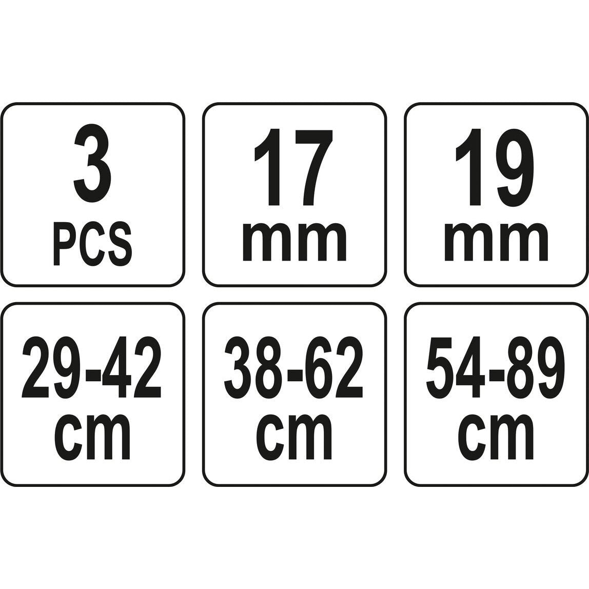 Izpūtēja paplašinātāju komplekts 3 gab.