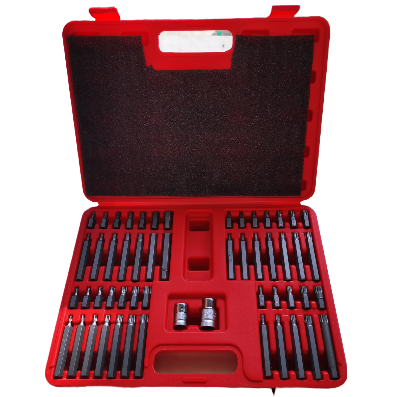 Skrūvgriežu uzgaļu komplekts, 54 gab., TORX, TORX SEC, HEX, SPLINE