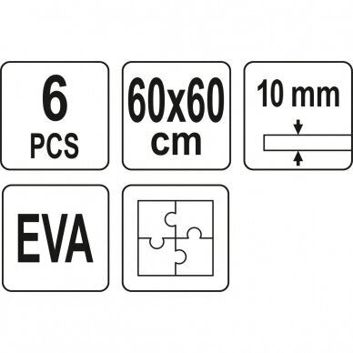 Darbnīcas EVA paklājs 600x600x10mm 6 gab.