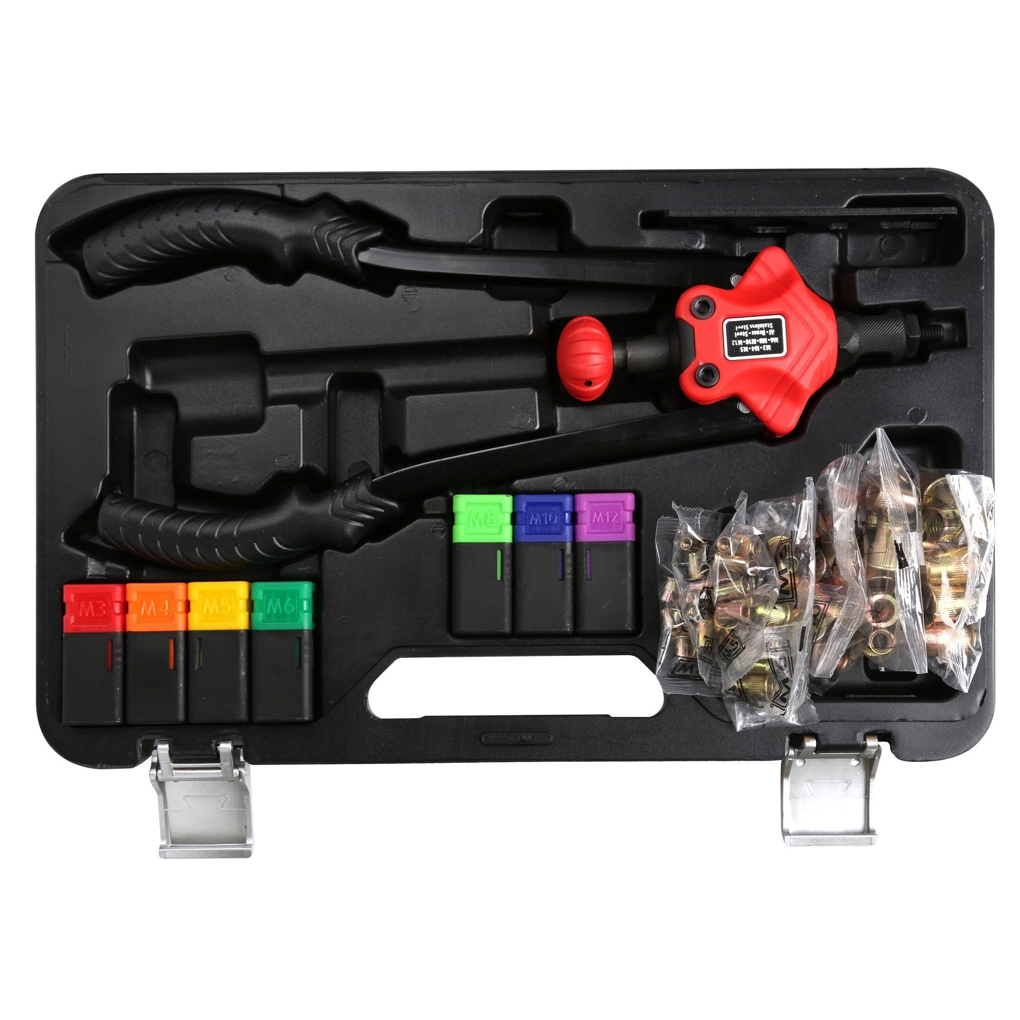 Kniedēšanas uzgriežņu instruments M3-M12 ar 70 kniedēm