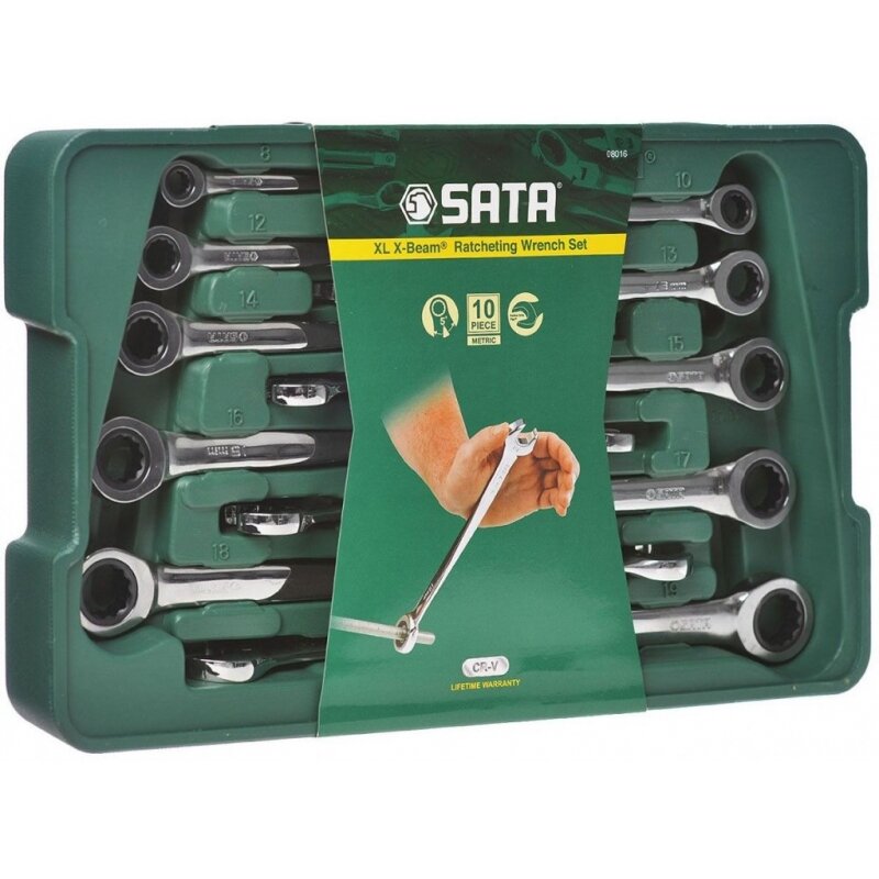 Kombinēto zobratu atslēgu X-Beam komplekts 10 gab. (8-19)