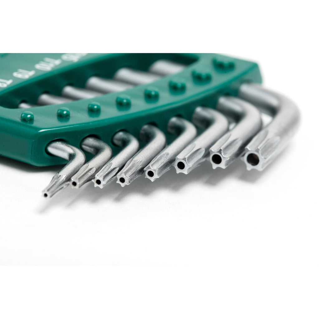 Garu L veida TORX sešstūra atslēgu komplekts ar caurumu T6-T25