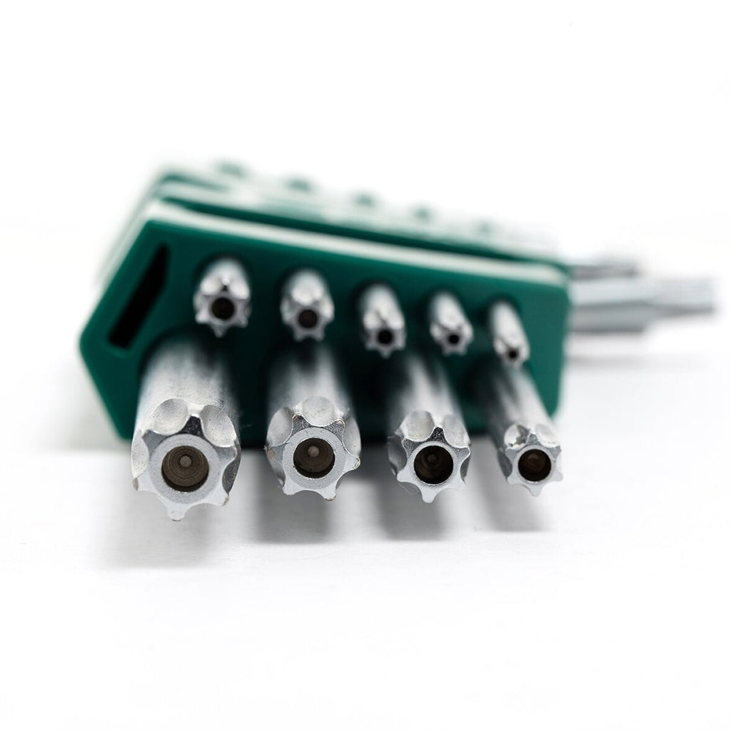 L-veida sešstūra atslēgu TORX komplekts 9 gab. (T10-T50) ar caurumu